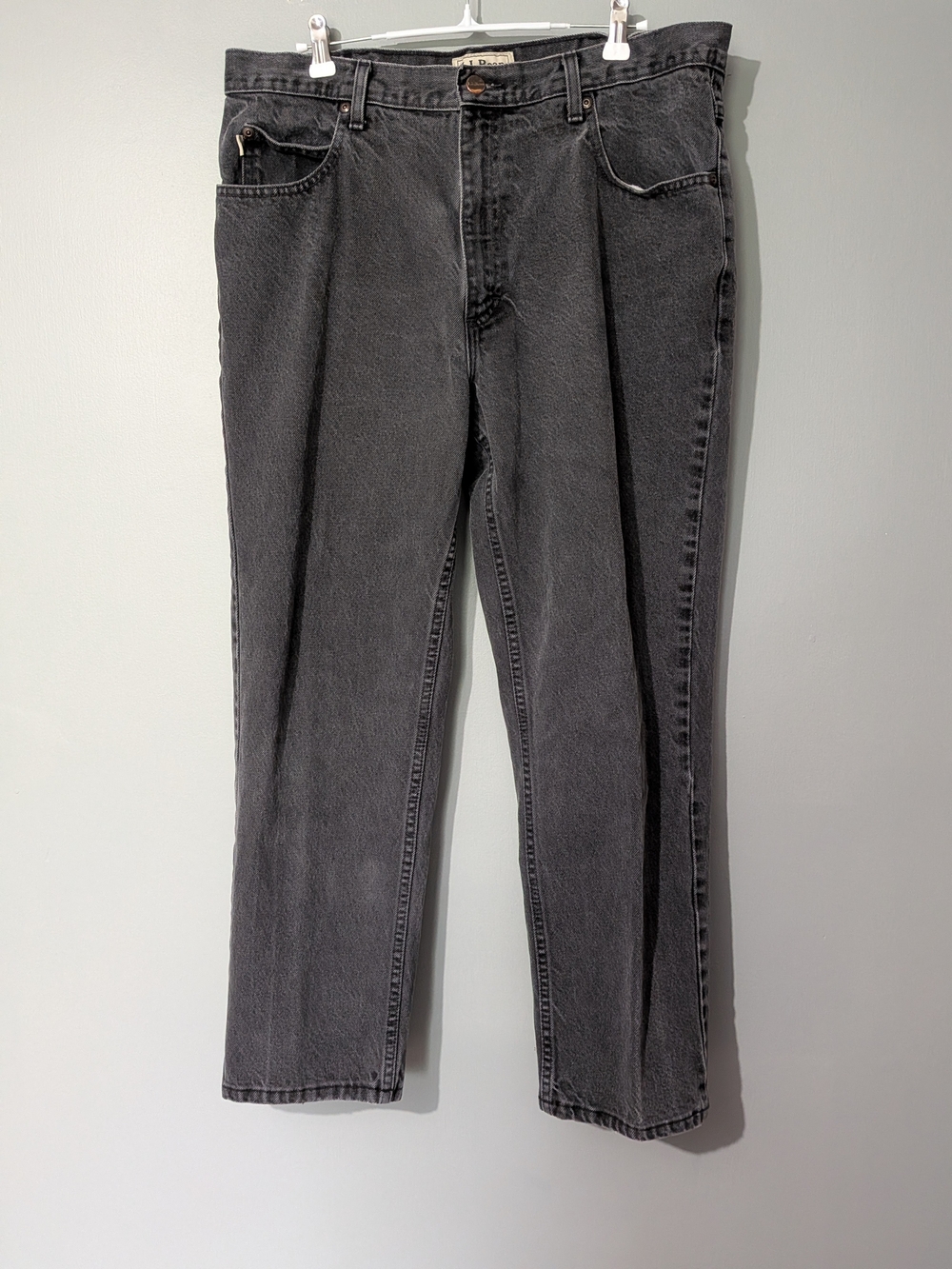 L.L. Bean Vintage Double L Classical Men's Straight Jeans Black Wash 90s Grunge
